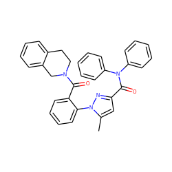 Cc1cc(C(=O)N(c2ccccc2)c2ccccc2)nn1-c1ccccc1C(=O)N1CCc2ccccc2C1 ZINC000029465019