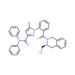 Cc1cc(C(=O)N(c2ccccc2)c2ccccc2)nn1-c1ccccc1C(=O)N1Cc2ccccc2C[C@H]1CO ZINC000029465027