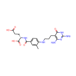 Cc1cc(C(=O)N[C@@H](CCC(=O)O)C(=O)O)ccc1NCCCc1c(N)nc(N)[nH]c1=O ZINC000004769884