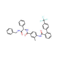 Cc1cc(C(=O)N[C@H](C(=O)NCc2ccccc2)c2ccccc2)ccc1NC(=O)c1ccccc1-c1ccc(C(F)(F)F)cc1 ZINC000036184515