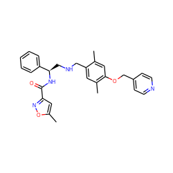 Cc1cc(C(=O)N[C@H](CNCc2cc(C)c(OCc3ccncc3)cc2C)c2ccccc2)no1 ZINC000653844012