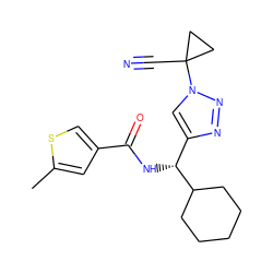 Cc1cc(C(=O)N[C@H](c2cn(C3(C#N)CC3)nn2)C2CCCCC2)cs1 ZINC000095559127