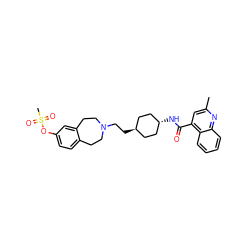 Cc1cc(C(=O)N[C@H]2CC[C@H](CCN3CCc4ccc(OS(C)(=O)=O)cc4CC3)CC2)c2ccccc2n1 ZINC000299806362