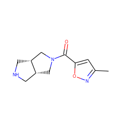 Cc1cc(C(=O)N2C[C@@H]3CNC[C@@H]3C2)on1 ZINC000085282411