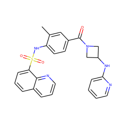 Cc1cc(C(=O)N2CC(Nc3ccccn3)C2)ccc1NS(=O)(=O)c1cccc2cccnc12 ZINC000200261873