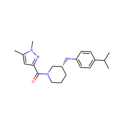 Cc1cc(C(=O)N2CCC[C@@H](Nc3ccc(C(C)C)cc3)C2)nn1C ZINC000015074684