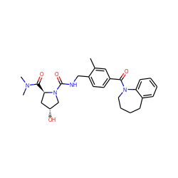 Cc1cc(C(=O)N2CCCCc3ccccc32)ccc1CNC(=O)N1C[C@H](O)C[C@H]1C(=O)N(C)C ZINC000034358055