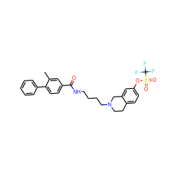 Cc1cc(C(=O)NCCCCN2CCc3ccc(OS(=O)(=O)C(F)(F)F)cc3C2)ccc1-c1ccccc1 ZINC000042784686