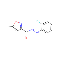 Cc1cc(C(=O)NNc2ccccc2F)no1 ZINC000000151474