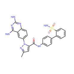 Cc1cc(C(=O)Nc2ccc(-c3ccccc3S(N)(=O)=O)cc2)n(-c2ccc3nc(N)nc(N)c3c2)n1 ZINC000013527777