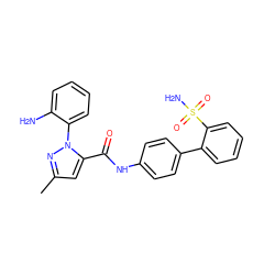 Cc1cc(C(=O)Nc2ccc(-c3ccccc3S(N)(=O)=O)cc2)n(-c2ccccc2N)n1 ZINC000013527728