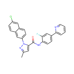 Cc1cc(C(=O)Nc2ccc(-c3ccccn3)cc2F)n(-c2ccc3cc(Cl)ccc3c2)n1 ZINC000028231937