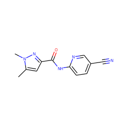 Cc1cc(C(=O)Nc2ccc(C#N)cn2)nn1C ZINC000096911176