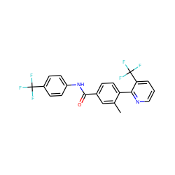 Cc1cc(C(=O)Nc2ccc(C(F)(F)F)cc2)ccc1-c1ncccc1C(F)(F)F ZINC000038149582