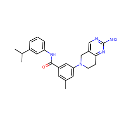 Cc1cc(C(=O)Nc2cccc(C(C)C)c2)cc(N2CCc3nc(N)ncc3C2)c1 ZINC000169710103