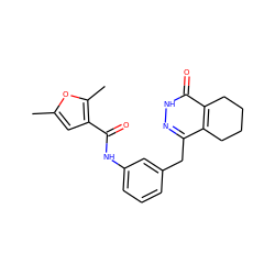 Cc1cc(C(=O)Nc2cccc(Cc3n[nH]c(=O)c4c3CCCC4)c2)c(C)o1 ZINC000167562189