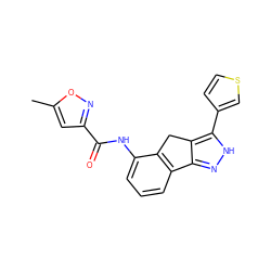 Cc1cc(C(=O)Nc2cccc3c2Cc2c-3n[nH]c2-c2ccsc2)no1 ZINC000028896729