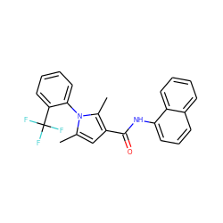 Cc1cc(C(=O)Nc2cccc3ccccc23)c(C)n1-c1ccccc1C(F)(F)F ZINC000116015955