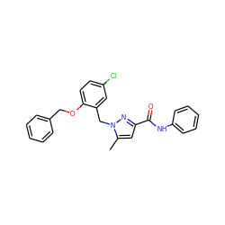 Cc1cc(C(=O)Nc2ccccc2)nn1Cc1cc(Cl)ccc1OCc1ccccc1 ZINC000029043205