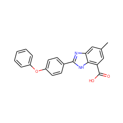 Cc1cc(C(=O)O)c2[nH]c(-c3ccc(Oc4ccccc4)cc3)nc2c1 ZINC000113980040