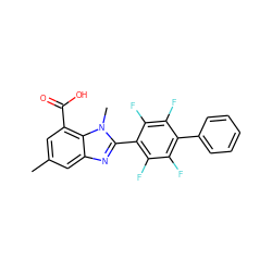 Cc1cc(C(=O)O)c2c(c1)nc(-c1c(F)c(F)c(-c3ccccc3)c(F)c1F)n2C ZINC000068247341