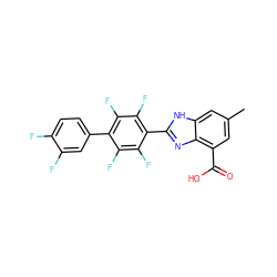 Cc1cc(C(=O)O)c2nc(-c3c(F)c(F)c(-c4ccc(F)c(F)c4)c(F)c3F)[nH]c2c1 ZINC000144717289