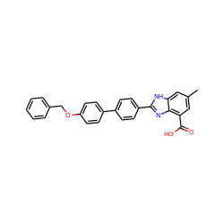 Cc1cc(C(=O)O)c2nc(-c3ccc(-c4ccc(OCc5ccccc5)cc4)cc3)[nH]c2c1 ZINC000144717948