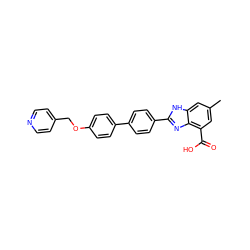 Cc1cc(C(=O)O)c2nc(-c3ccc(-c4ccc(OCc5ccncc5)cc4)cc3)[nH]c2c1 ZINC000144710496