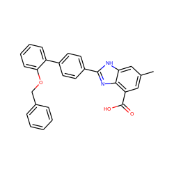 Cc1cc(C(=O)O)c2nc(-c3ccc(-c4ccccc4OCc4ccccc4)cc3)[nH]c2c1 ZINC000144708203