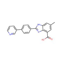 Cc1cc(C(=O)O)c2nc(-c3ccc(-c4cccnc4)cc3)[nH]c2c1 ZINC000113982602