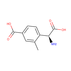 Cc1cc(C(=O)O)ccc1[C@H](N)C(=O)O ZINC000000006978