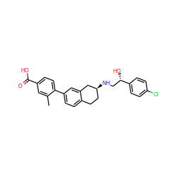 Cc1cc(C(=O)O)ccc1-c1ccc2c(c1)C[C@@H](NC[C@H](O)c1ccc(Cl)cc1)CC2 ZINC000040863642