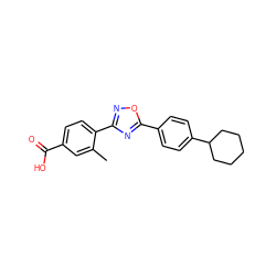 Cc1cc(C(=O)O)ccc1-c1noc(-c2ccc(C3CCCCC3)cc2)n1 ZINC000038157815