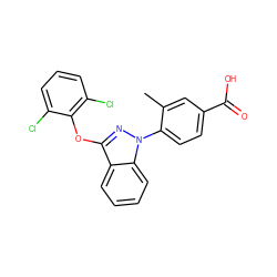 Cc1cc(C(=O)O)ccc1-n1nc(Oc2c(Cl)cccc2Cl)c2ccccc21 ZINC001772599394