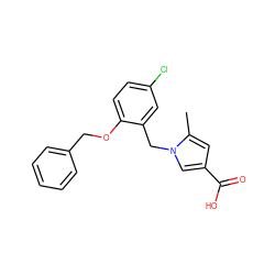 Cc1cc(C(=O)O)cn1Cc1cc(Cl)ccc1OCc1ccccc1 ZINC000029128871