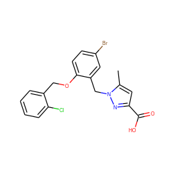 Cc1cc(C(=O)O)nn1Cc1cc(Br)ccc1OCc1ccccc1Cl ZINC000038335065