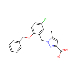 Cc1cc(C(=O)O)nn1Cc1cc(Cl)ccc1OCc1ccccc1 ZINC000029128379