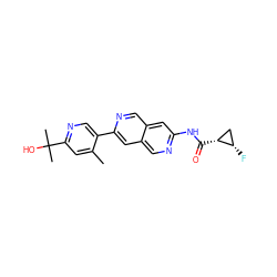 Cc1cc(C(C)(C)O)ncc1-c1cc2cnc(NC(=O)[C@@H]3C[C@@H]3F)cc2cn1 ZINC000144421656