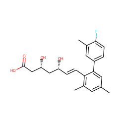 Cc1cc(C)c(/C=C/[C@@H](O)C[C@@H](O)CC(=O)O)c(-c2ccc(F)c(C)c2)c1 ZINC000026819827