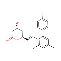 Cc1cc(C)c(/C=C/[C@@H]2C[C@@H](O)CC(=O)O2)c(-c2ccc(F)cc2)c1 ZINC000029476864