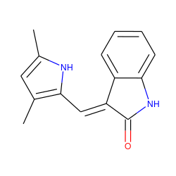 Cc1cc(C)c(/C=C2/C(=O)Nc3ccccc32)[nH]1 ZINC000003834201