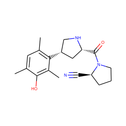 Cc1cc(C)c([C@@H]2CN[C@H](C(=O)N3CCC[C@H]3C#N)C2)c(C)c1O ZINC000028714264