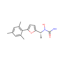 Cc1cc(C)c(-c2ccc([C@@H](C)N(O)C(N)=O)o2)c(C)c1 ZINC000013762861