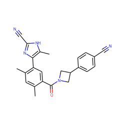 Cc1cc(C)c(-c2nc(C#N)[nH]c2C)cc1C(=O)N1CC(c2ccc(C#N)cc2)C1 ZINC000219044684