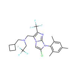 Cc1cc(C)c(-n2c(Cl)cn3c(CN(CC4CCC4)CC(F)(F)F)c(C(F)(F)F)nc23)c(C)c1 ZINC000049035305