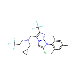 Cc1cc(C)c(-n2c(Cl)cn3c(CN(CCC(F)(F)F)CC4CC4)c(C(F)(F)F)nc23)c(C)c1 ZINC000049047280