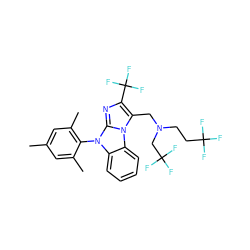 Cc1cc(C)c(-n2c3ccccc3n3c(CN(CCC(F)(F)F)CC(F)(F)F)c(C(F)(F)F)nc23)c(C)c1 ZINC000036322226