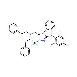 Cc1cc(C)c(-n2c3ccccc3n3c(CN(CCc4ccccc4)CCc4ccccc4)c(C(F)(F)F)nc23)c(C)c1 ZINC000028462969