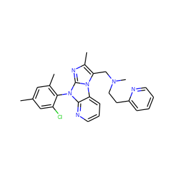 Cc1cc(C)c(-n2c3ncccc3n3c(CN(C)CCc4ccccn4)c(C)nc23)c(Cl)c1 ZINC000028903851