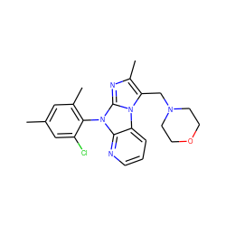 Cc1cc(C)c(-n2c3ncccc3n3c(CN4CCOCC4)c(C)nc23)c(Cl)c1 ZINC000028903827